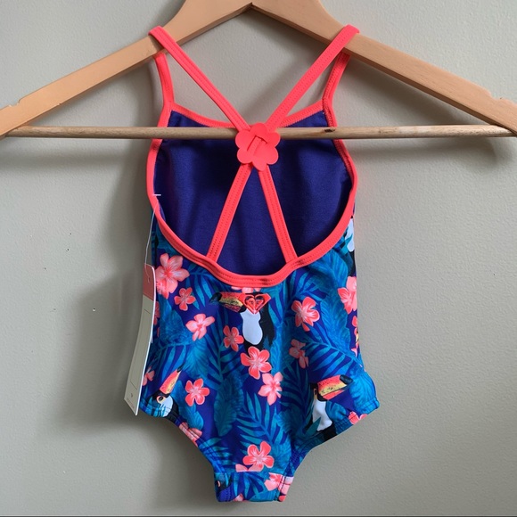 NWT Roxy Girl Tropical One Piece Bathing Suit - Picture 4 of 4